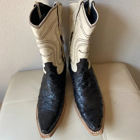 AMAZING~Freebird Warrick genuine ostrich skin boots SZ 9 - Picture 5 of 7